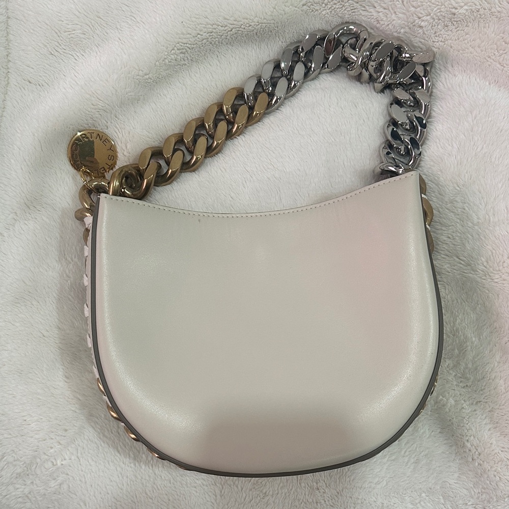 Stella McCartney Cream and Silver Chain Shoulder Bag